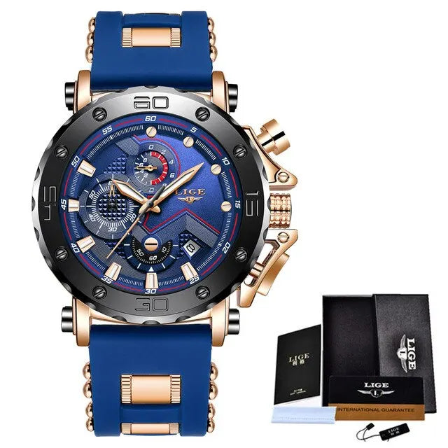 LIGE 2025 Luxury Men Watches Original Case Large Dial Watch Men Business Wristwatch Sports Watch for Men Clock Relogio Masculino