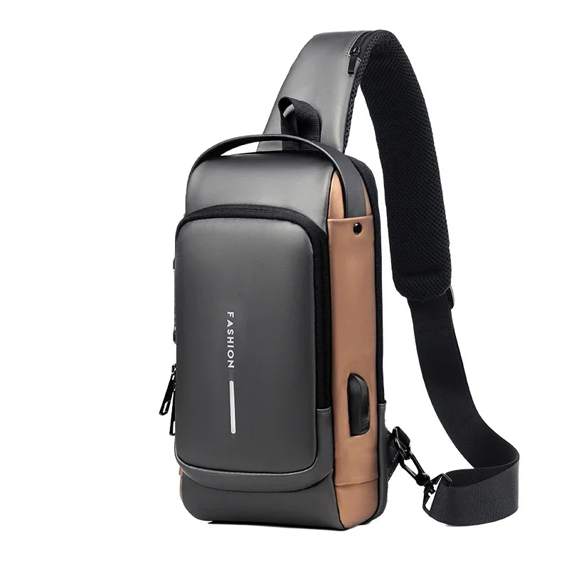 Desinger Multifunction Anti-theft USB Shoulder Crossbody Bag Travel Sling Pack.