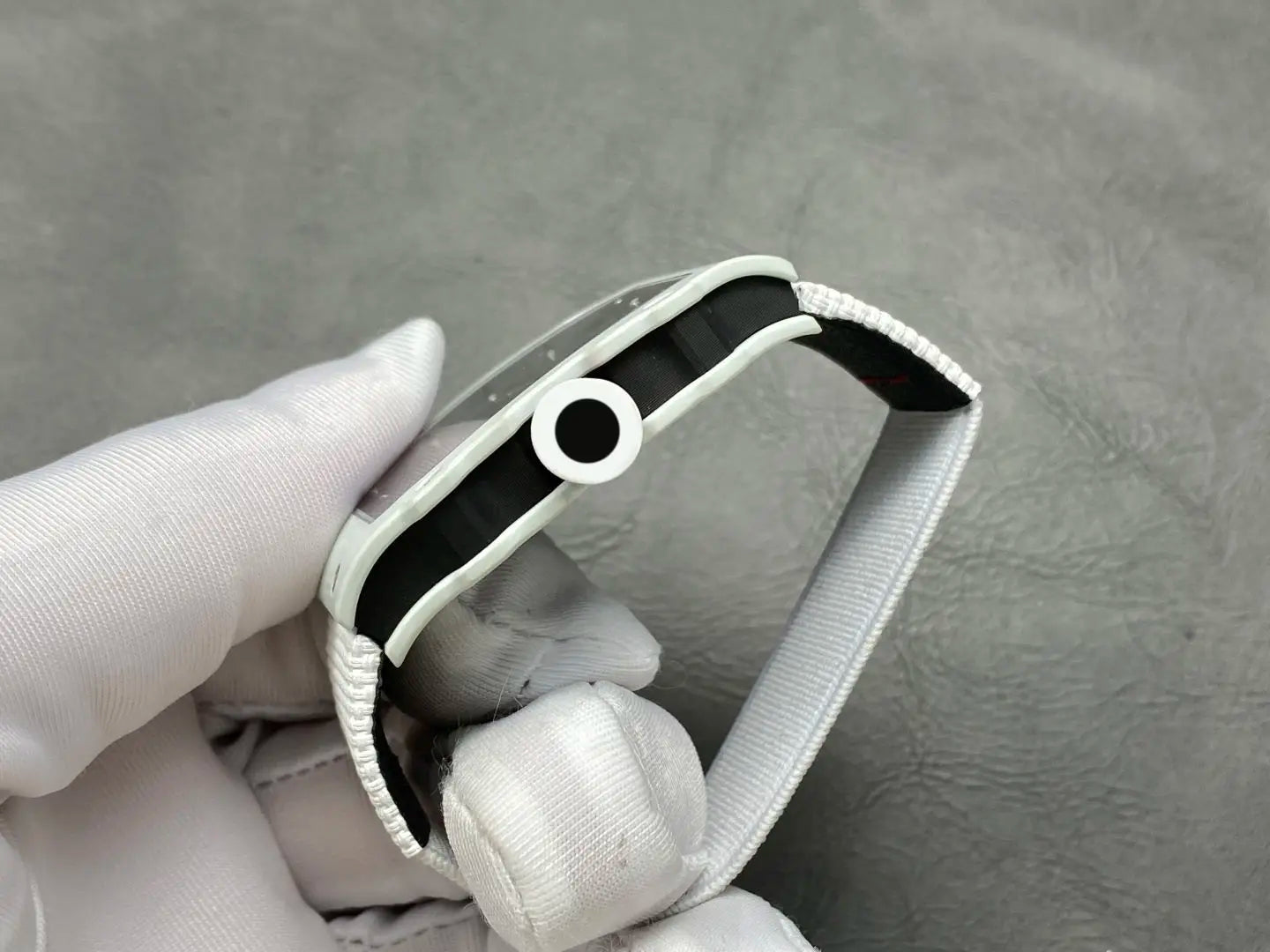 White square case Men's Watch, Blue Woven Strap, Hollow Mechanical Sports Fashion Watch