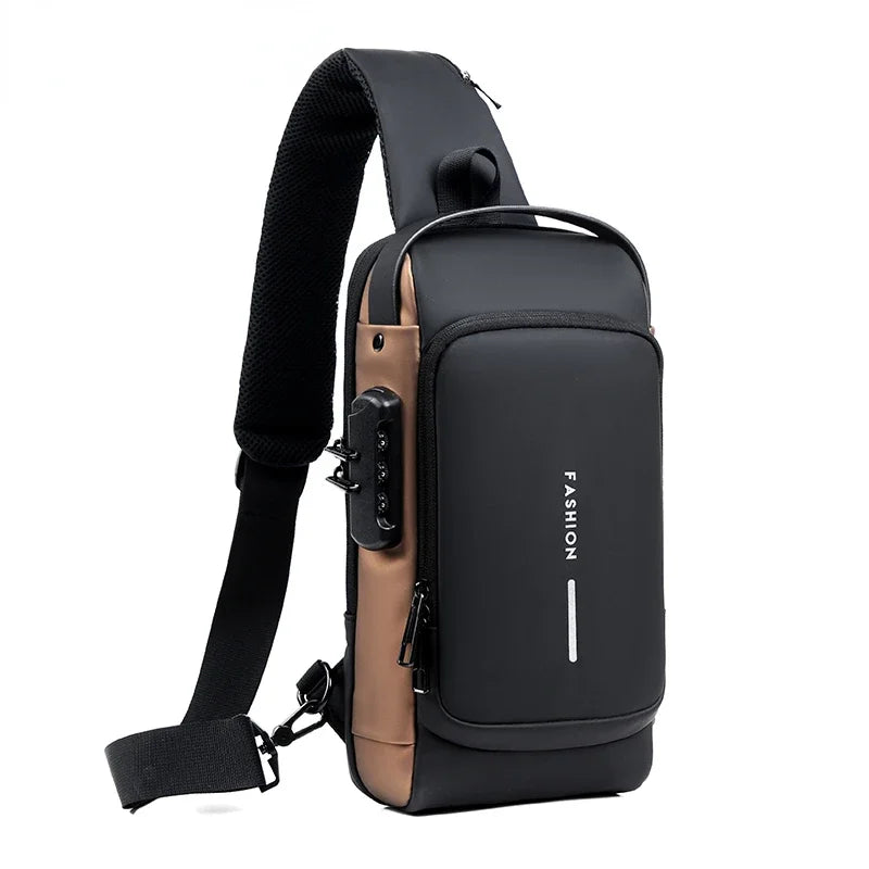 Desinger Multifunction Anti-theft USB Shoulder Crossbody Bag Travel Sling Pack.
