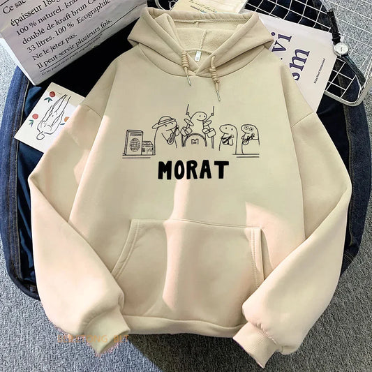 Morat Music Group hoodie, graphic print, hip hop style, comfortable, unisex.