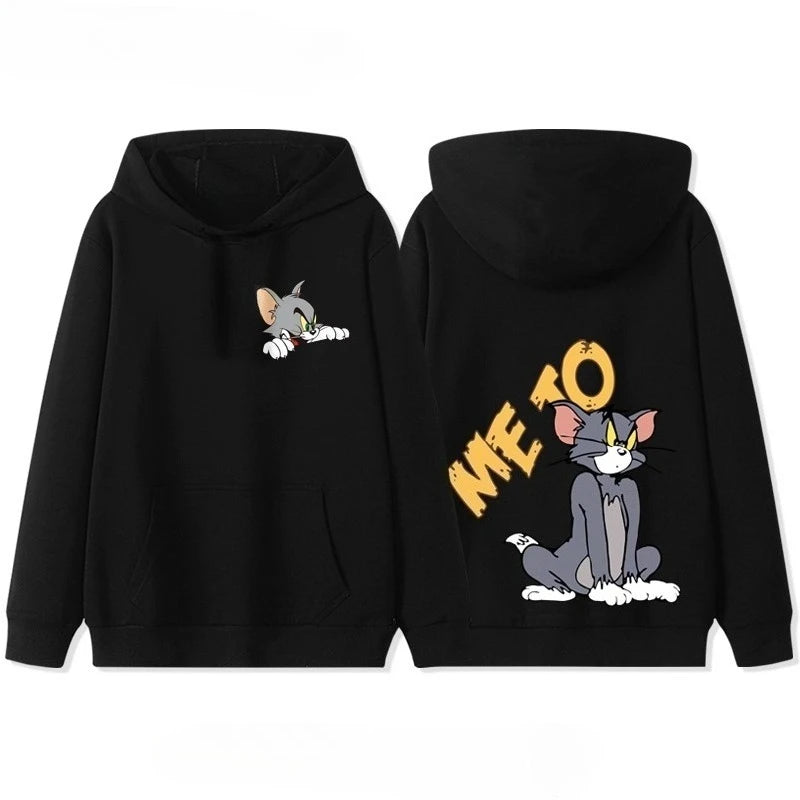 New hooded sweater for couples with Tom and Jerry print.