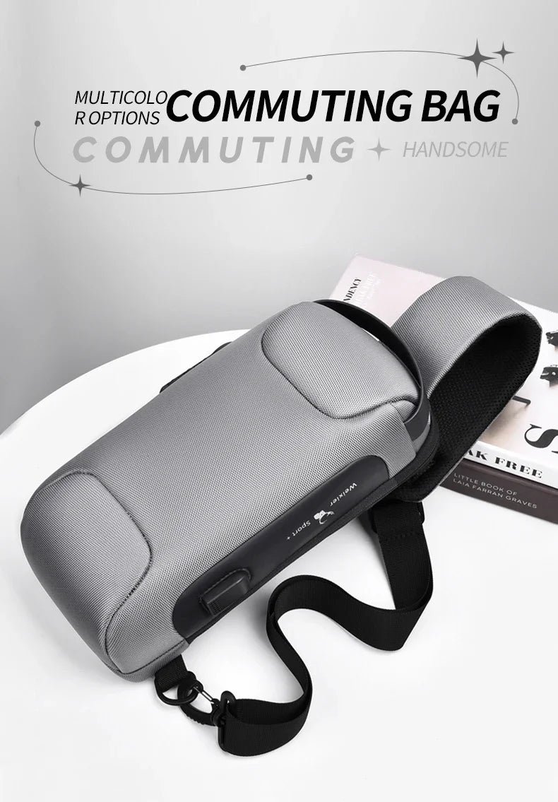 Desinger Multifunction Anti-theft USB Shoulder Crossbody Bag Travel Sling Pack.