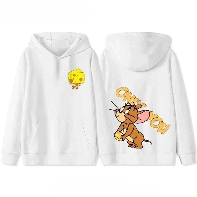 New hooded sweater for couples with Tom and Jerry print.