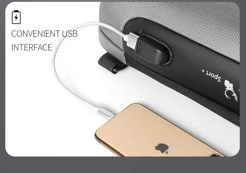 Desinger Multifunction Anti-theft USB Shoulder Crossbody Bag Travel Sling Pack.