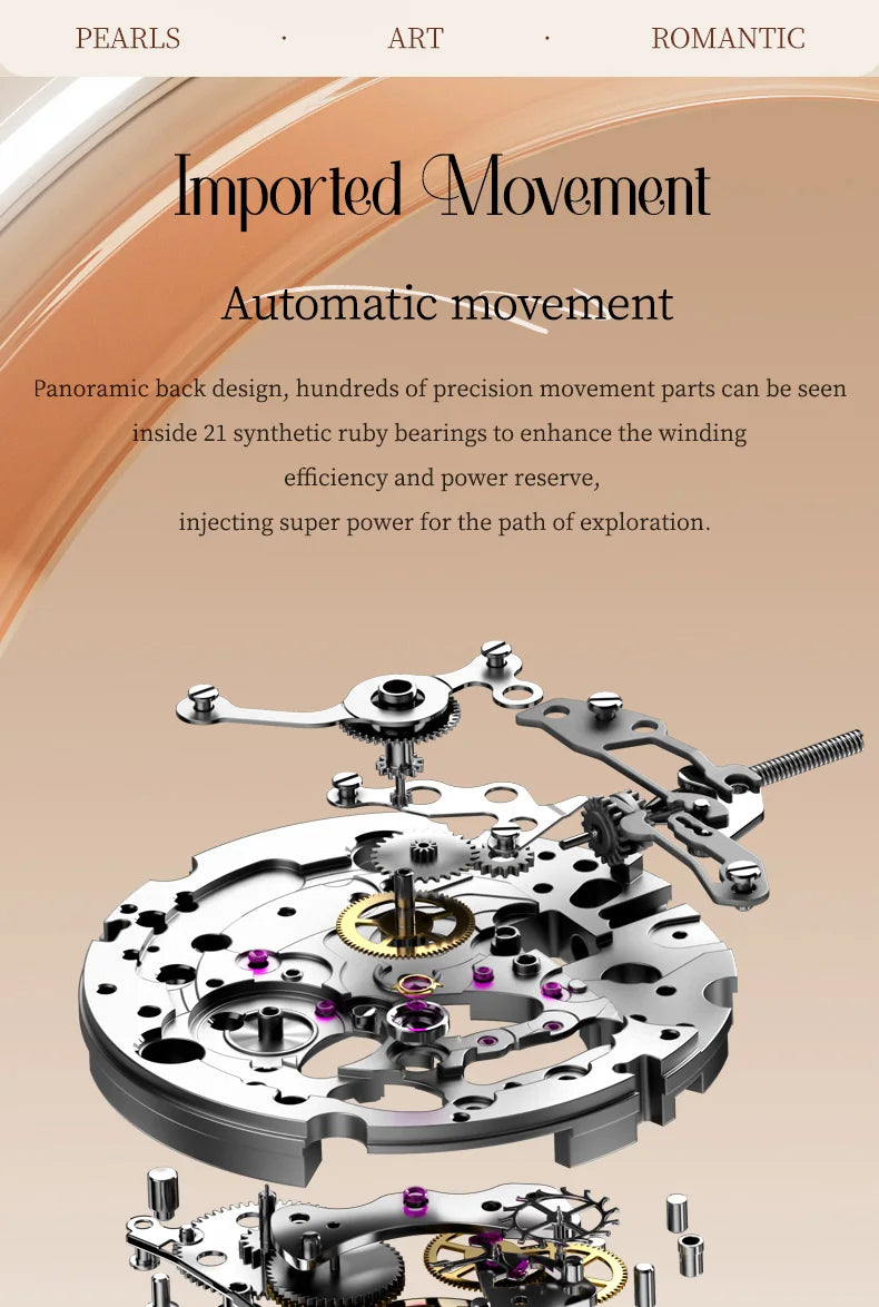 OUPINKE Watch 3225 Women Imported Movement Mechanical Watch Luxury Elegant Diamond Butterfly Skeleton Women Watch Gift Versatile