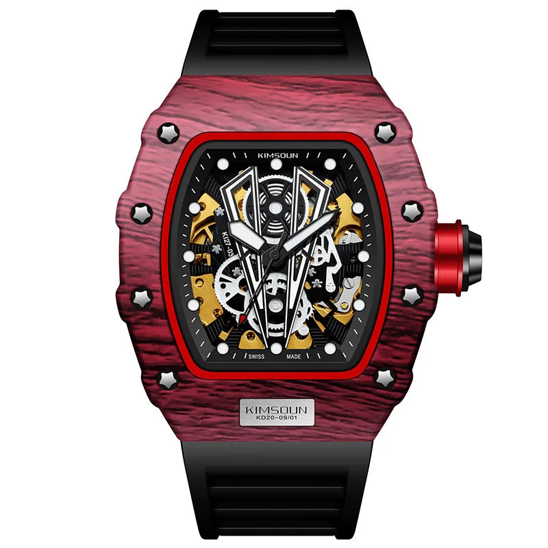 Fashion Design, Automatic Skeleton Sports Watch, Stylish Men's Mechanical Timepiece, Mechanical Watch for Men