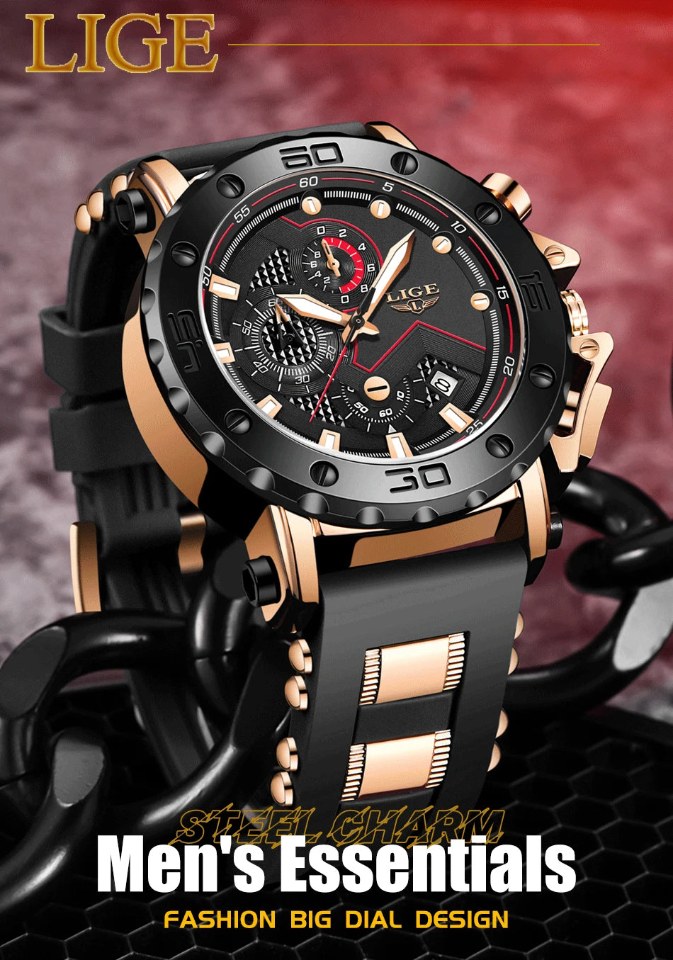 LIGE 2025 Luxury Men Watches Original Case Large Dial Watch Men Business Wristwatch Sports Watch for Men Clock Relogio Masculino