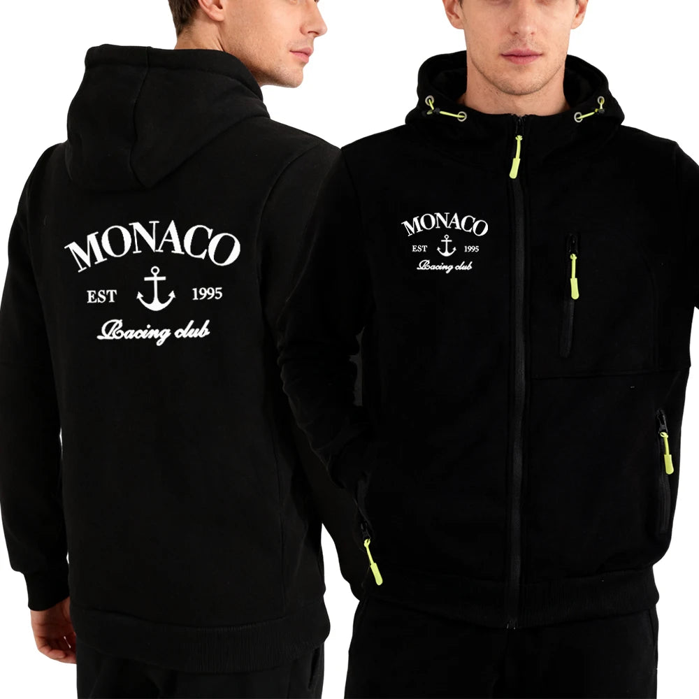 Monaco Est. 1995 Streetwear Men's Print Autumn Casual
