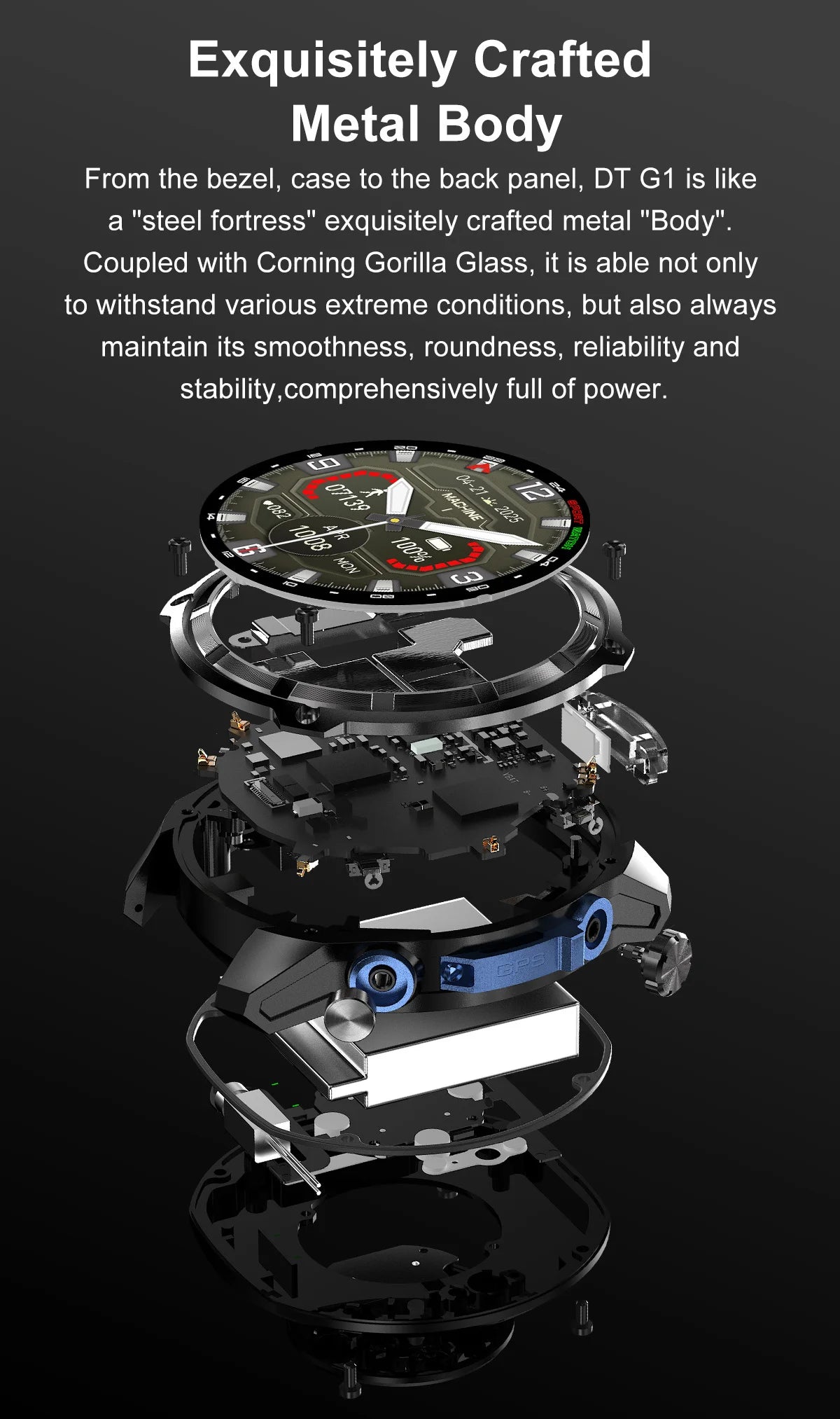 GPS Offline Map 1000mAh Battery Smart Watch Built in Swim 200+ Sports Clock 10ATM Waterproof 4GB Outdoors Military Watches