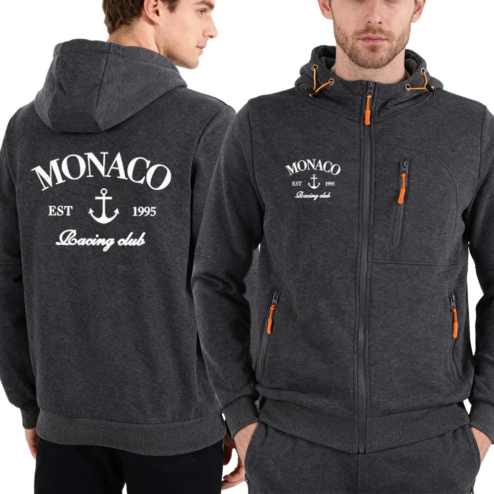 Monaco Est. 1995 Streetwear Men's Print Autumn Casual
