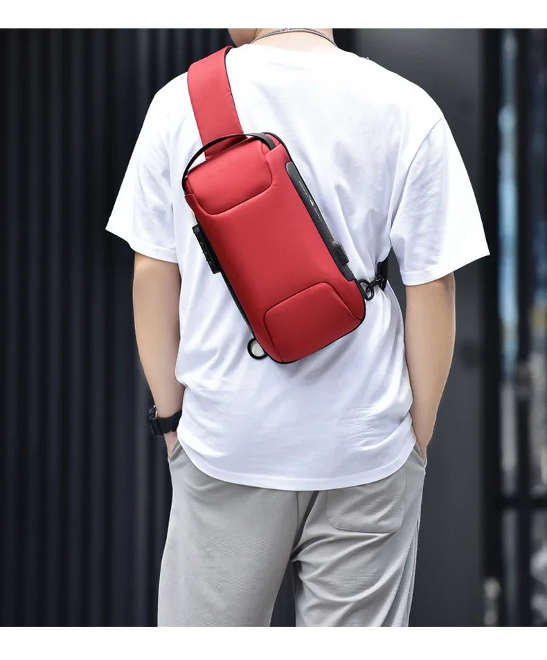 Desinger Multifunction Anti-theft USB Shoulder Crossbody Bag Travel Sling Pack.