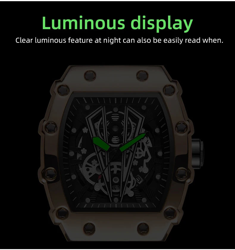 Foreign Trade Watch Large Dial For Men Quartz Waterproof Sport Square Luminous Watch For Men