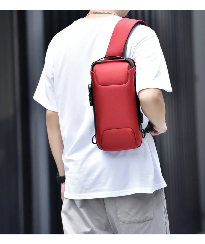 Desinger Multifunction Anti-theft USB Shoulder Crossbody Bag Travel Sling Pack.