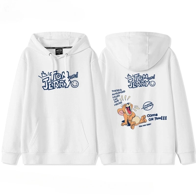 New hooded sweater for couples with Tom and Jerry print.