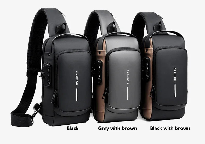 Desinger Multifunction Anti-theft USB Shoulder Crossbody Bag Travel Sling Pack.
