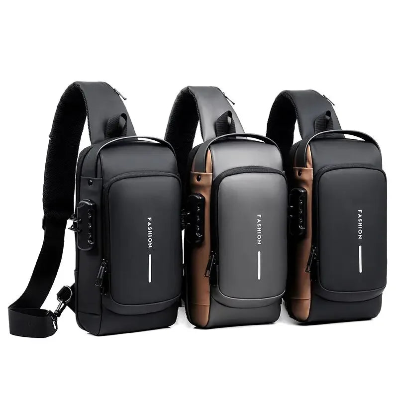 Desinger Multifunction Anti-theft USB Shoulder Crossbody Bag Travel Sling Pack.