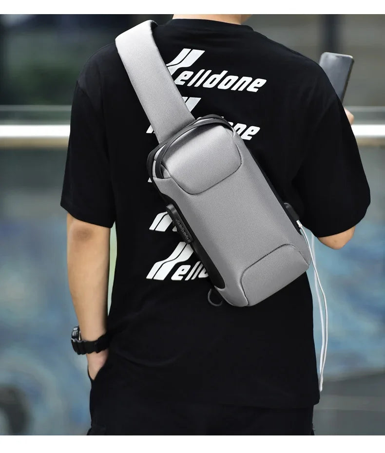 Desinger Multifunction Anti-theft USB Shoulder Crossbody Bag Travel Sling Pack.