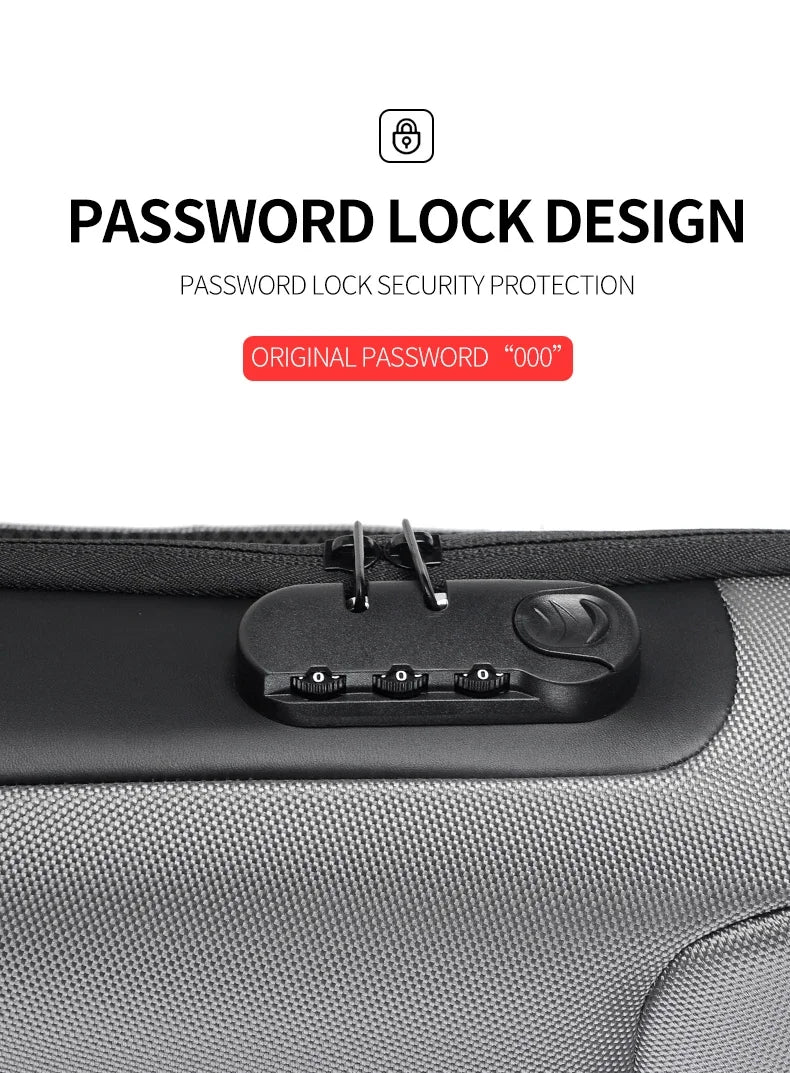 Desinger Multifunction Anti-theft USB Shoulder Crossbody Bag Travel Sling Pack.