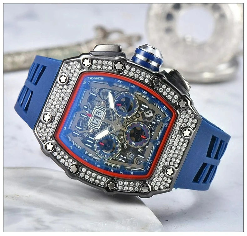 Relógio De Quartzo Fashion Multifuncional Com Movimento De Liga PU Strap Pequeno Três-Pontos HENGBOLONG Para Negócios