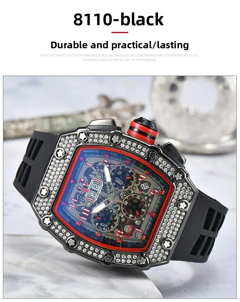 Relógio De Quartzo Fashion Multifuncional Com Movimento De Liga PU Strap Pequeno Três-Pontos HENGBOLONG Para Negócios