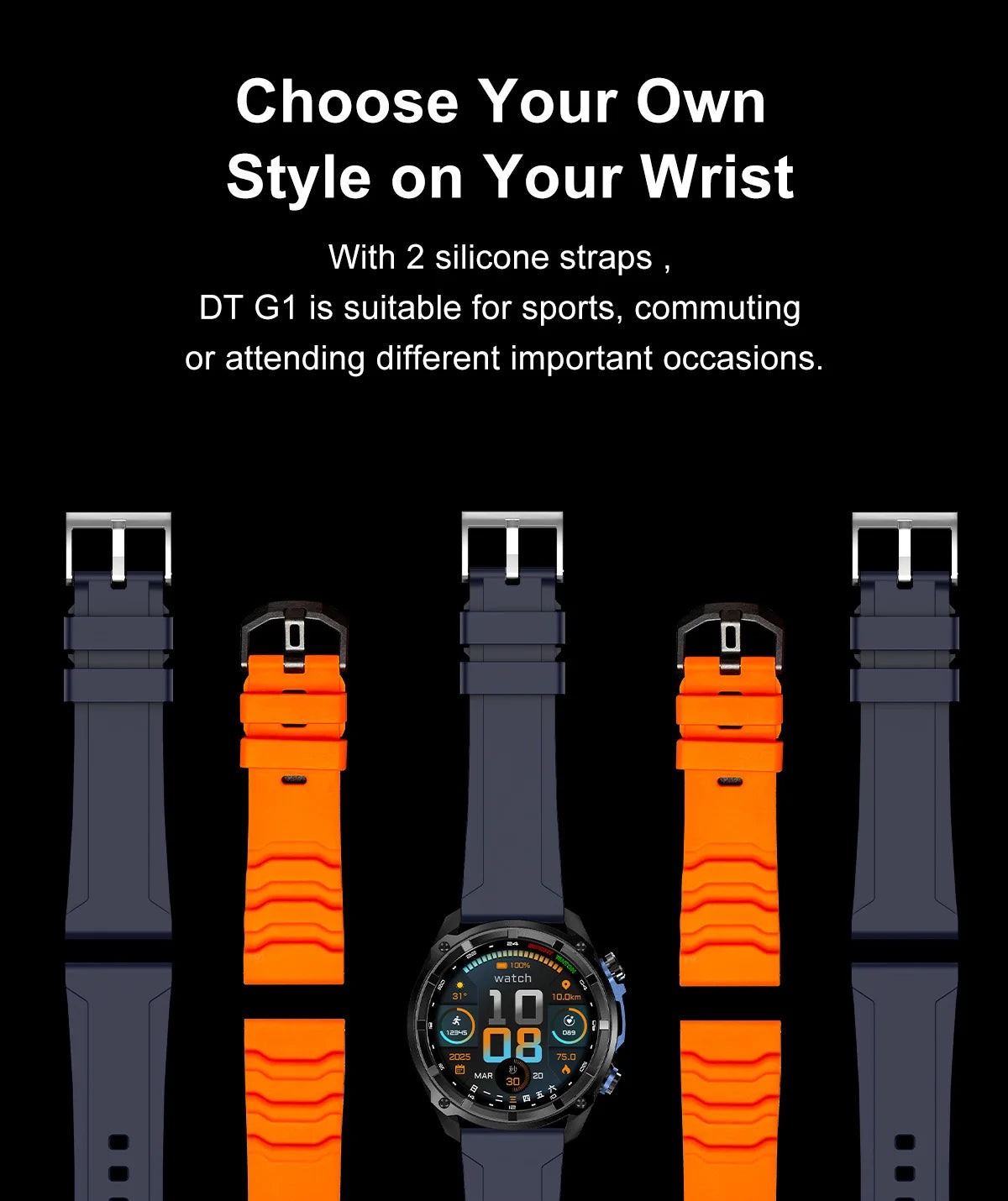 GPS Offline Map 1000mAh Battery Smart Watch Built in Swim 200+ Sports Clock 10ATM Waterproof 4GB Outdoors Military Watches