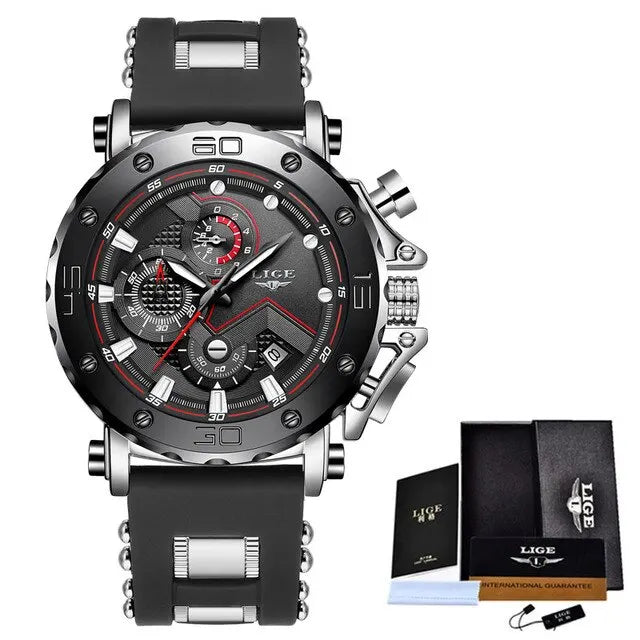 LIGE 2025 Luxury Men Watches Original Case Large Dial Watch Men Business Wristwatch Sports Watch for Men Clock Relogio Masculino