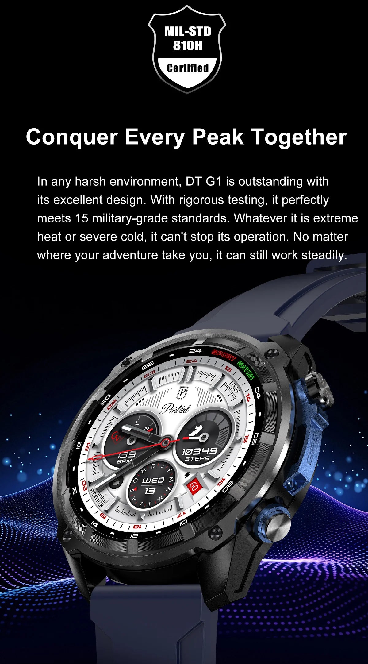 GPS Offline Map 1000mAh Battery Smart Watch Built in Swim 200+ Sports Clock 10ATM Waterproof 4GB Outdoors Military Watches
