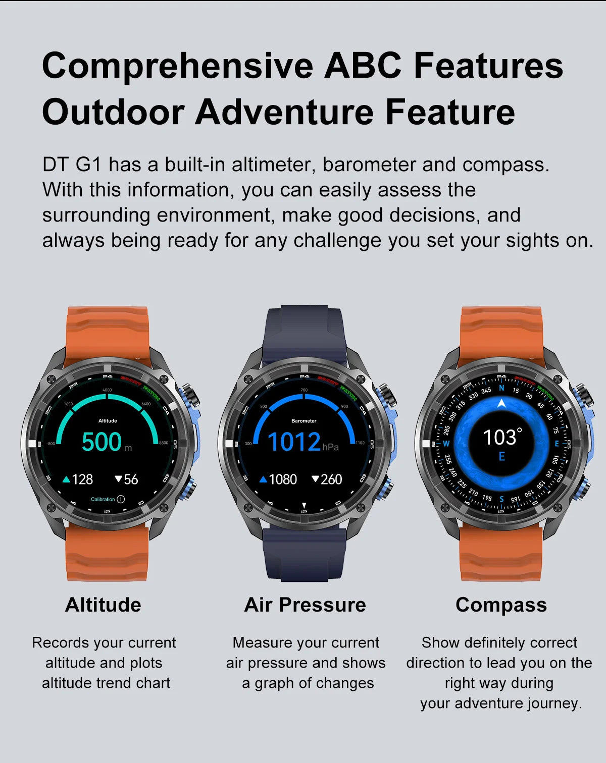 GPS Offline Map 1000mAh Battery Smart Watch Built in Swim 200+ Sports Clock 10ATM Waterproof 4GB Outdoors Military Watches
