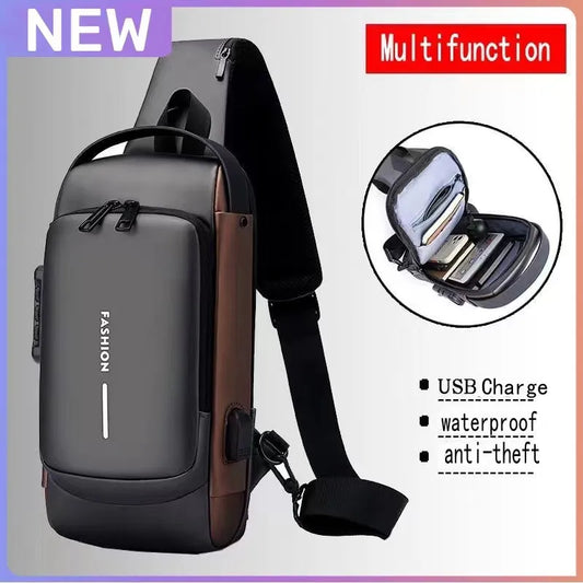 Desinger Multifunction Anti-theft USB Shoulder Crossbody Bag Travel Sling Pack.