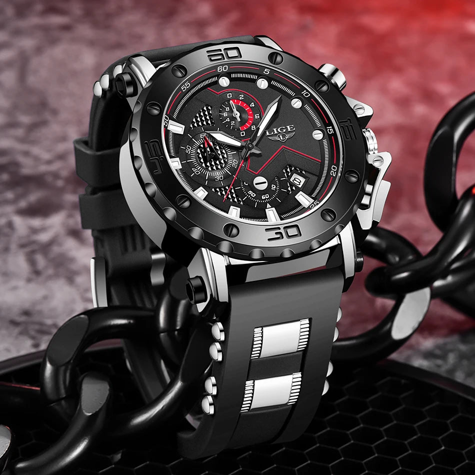 LIGE 2025 Luxury Men Watches Original Case Large Dial Watch Men Business Wristwatch Sports Watch for Men Clock Relogio Masculino