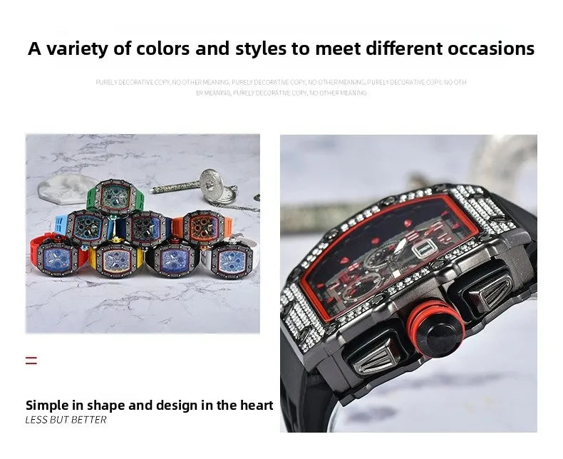 Relógio De Quartzo Fashion Multifuncional Com Movimento De Liga PU Strap Pequeno Três-Pontos HENGBOLONG Para Negócios