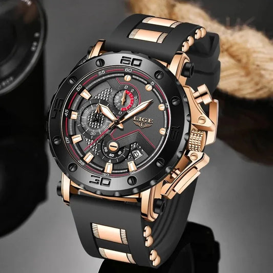 LIGE 2025 Luxury Men Watches Original Case Large Dial Watch Men Business Wristwatch Sports Watch for Men Clock Relogio Masculino