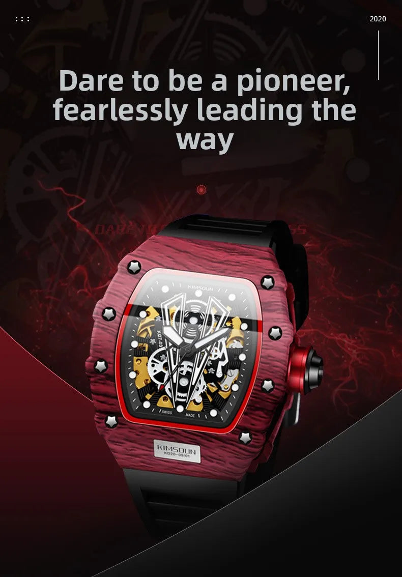 Fashion Design, Automatic Skeleton Sports Watch, Stylish Men's Mechanical Timepiece, Mechanical Watch for Men