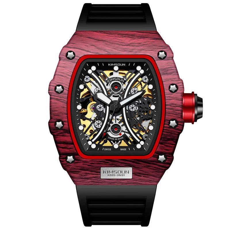 Fashion Design, Automatic Skeleton Sports Watch, Stylish Men's Mechanical Timepiece, Mechanical Watch for Men