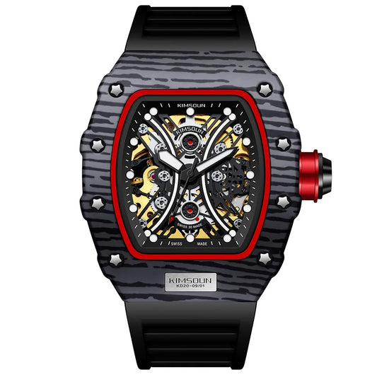 Fashion Design, Automatic Skeleton Sports Watch, Stylish Men's Mechanical Timepiece, Mechanical Watch for Men