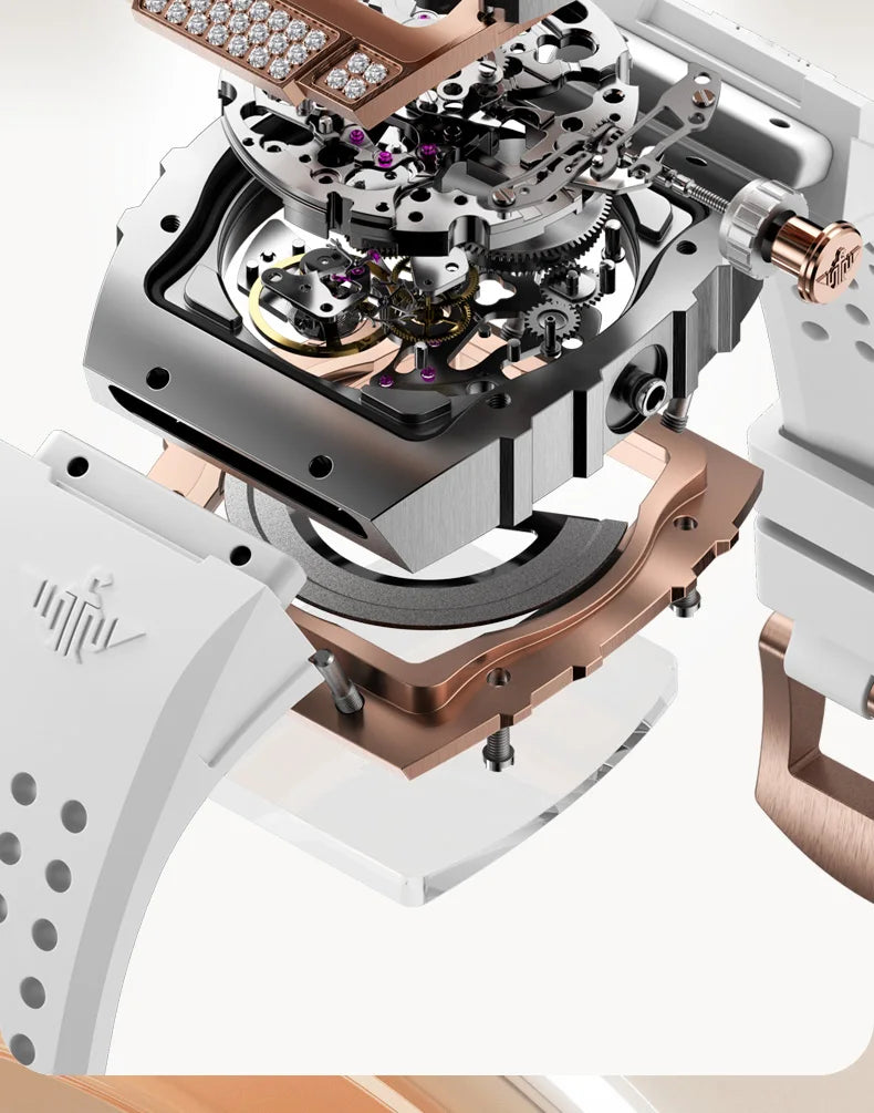 OUPINKE Watch 3225 Women Imported Movement Mechanical Watch Luxury Elegant Diamond Butterfly Skeleton Women Watch Gift Versatile